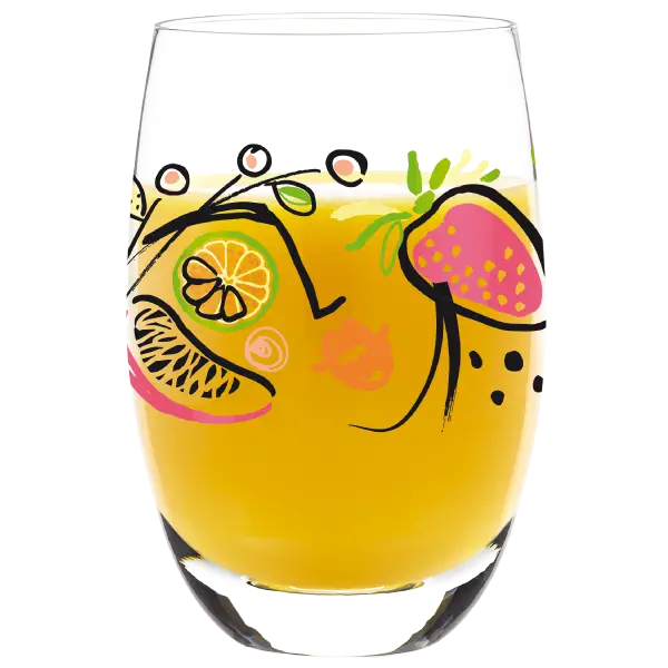 Refreshing Orange Juice in Decorative Glass