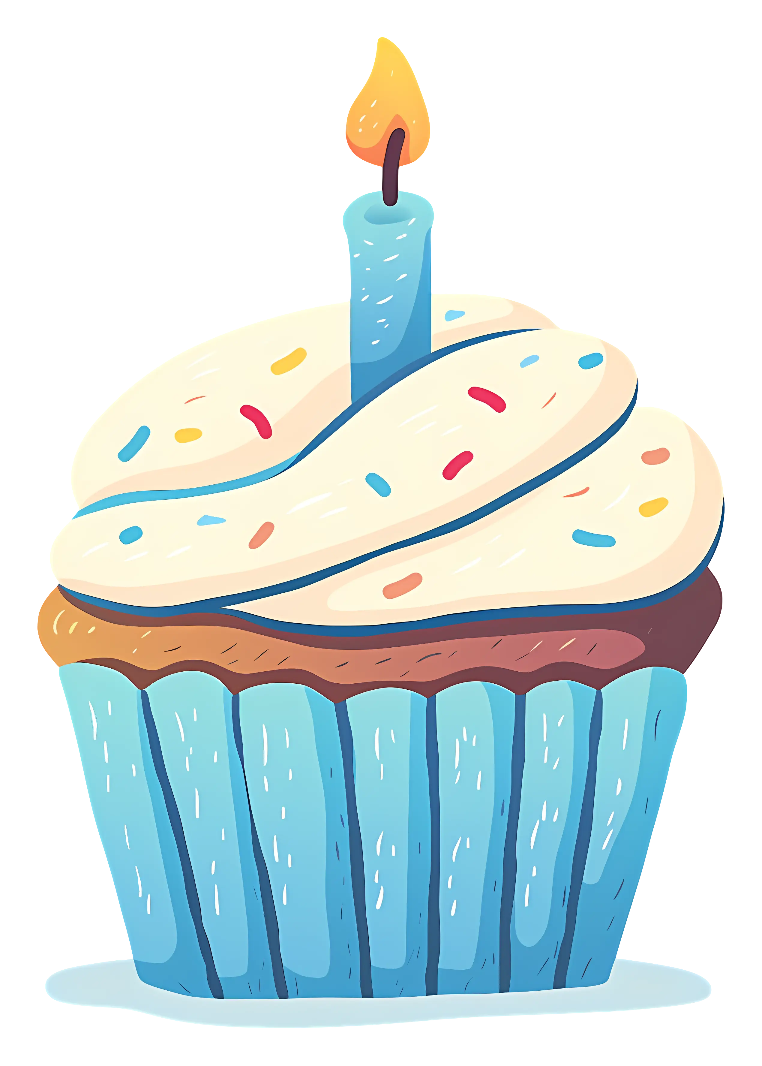 Birthday Cupcake with Candle