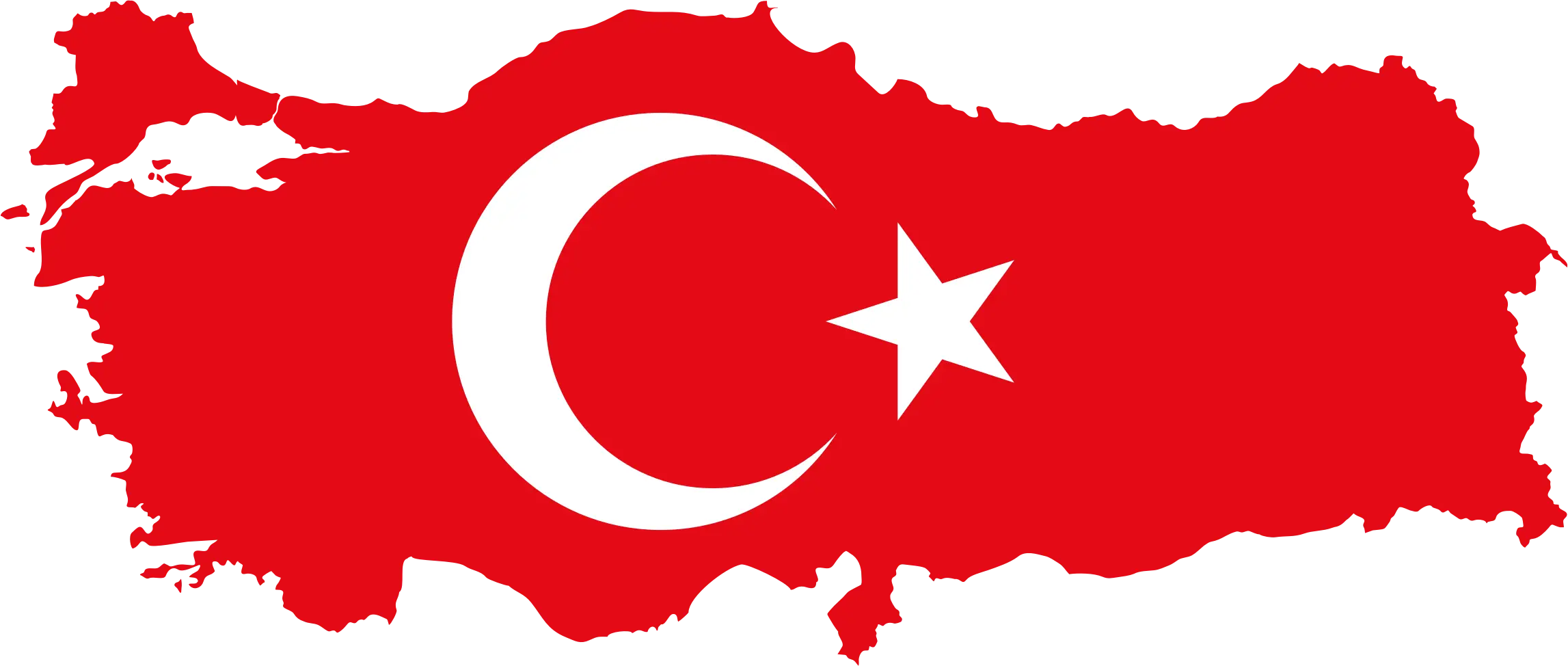 Turkey Flag Incorporated With Country Shape