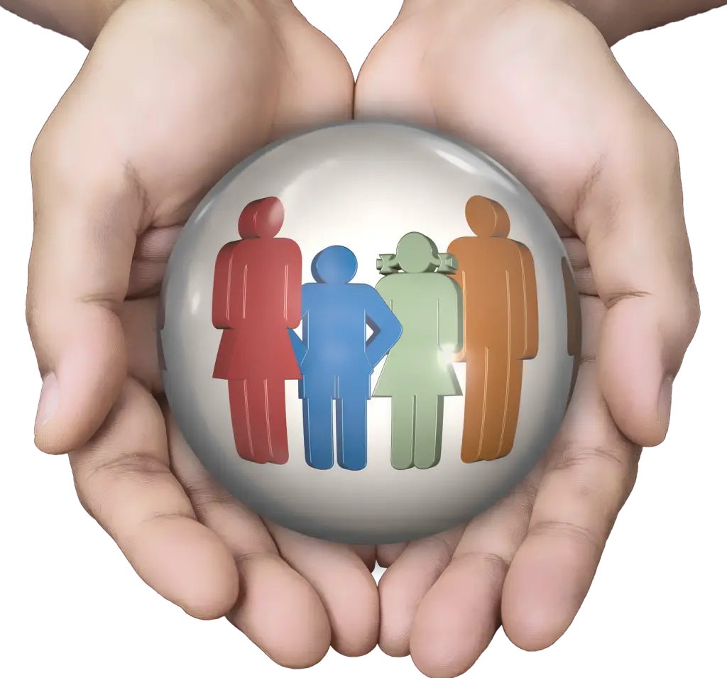 Family Icon in Protective Hands