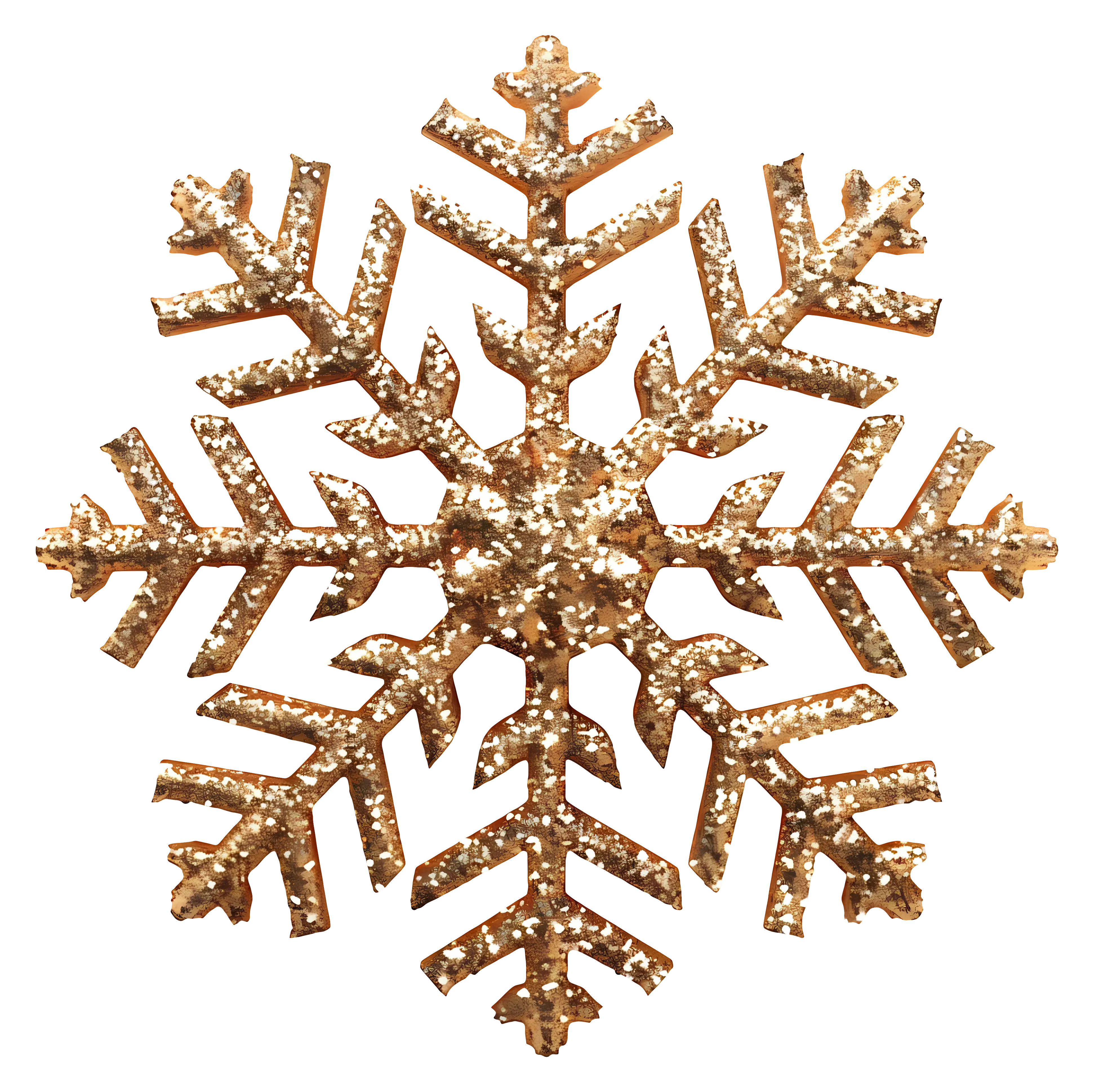 Golden Glitter Snowflake Ornament Design