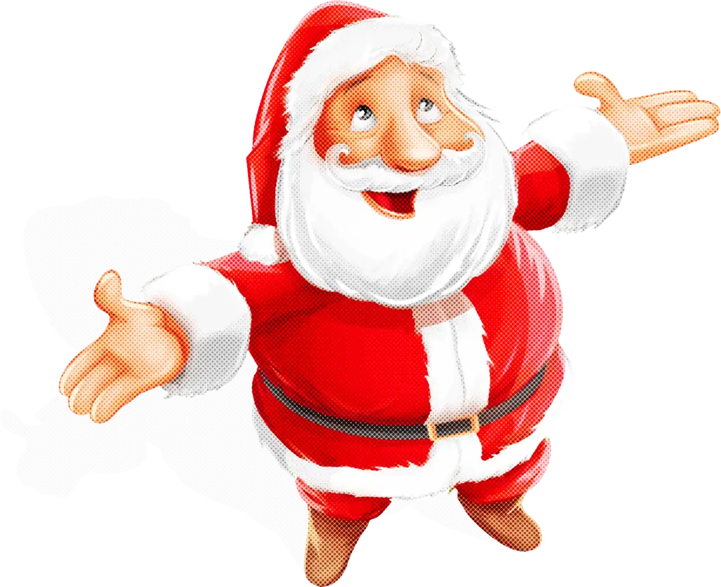 Excited Santa Claus Illustration for Holiday Joy