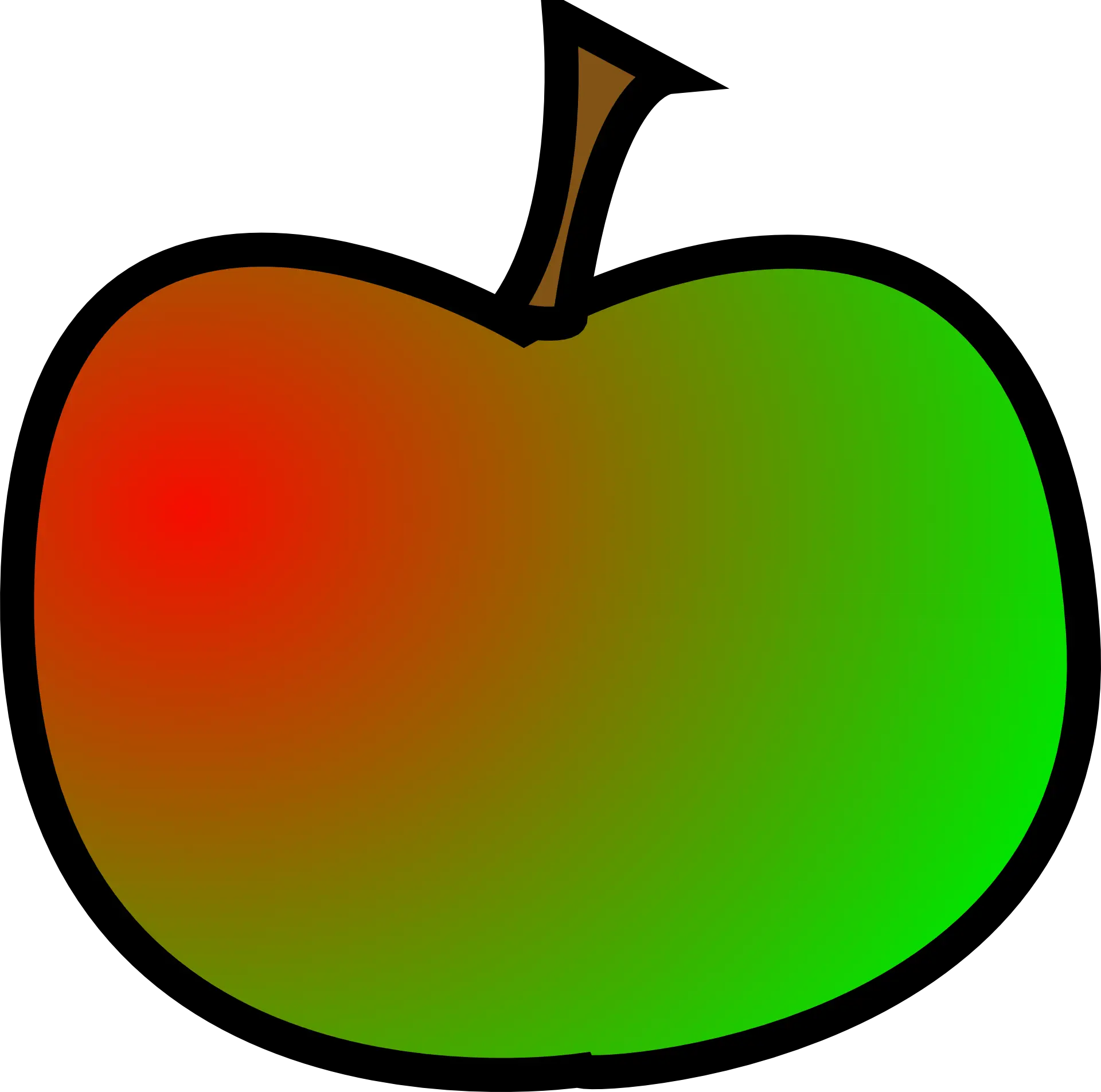 Red and Green Apple Cartoon Illustration