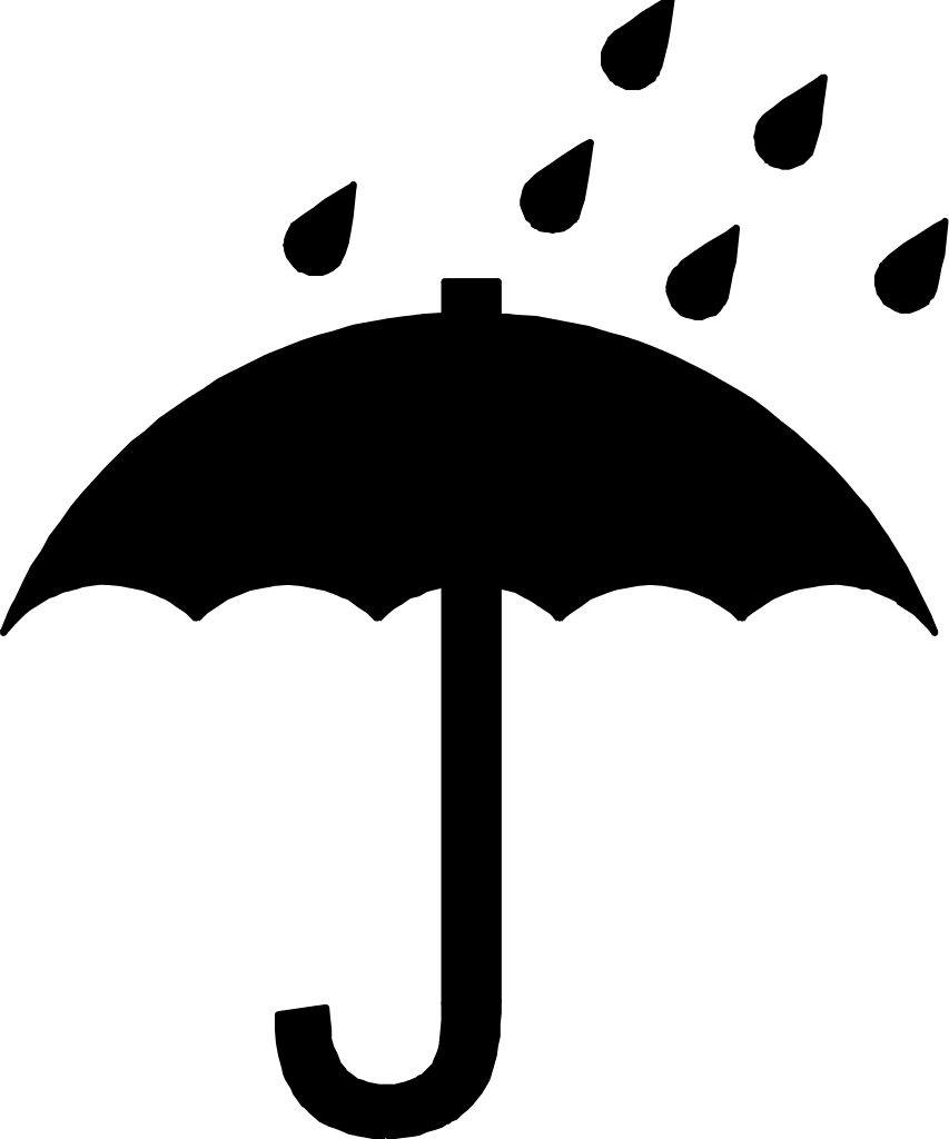 Weather Icon of Umbrella with Raindrops