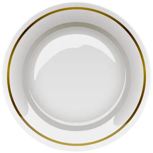Elegant White Plate with Gold Rim Design
