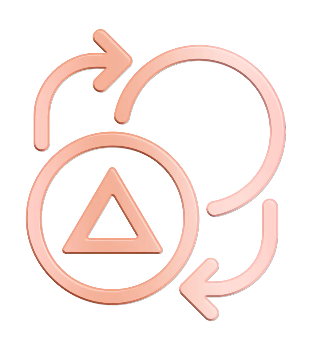 Circular Arrows with Triangle
