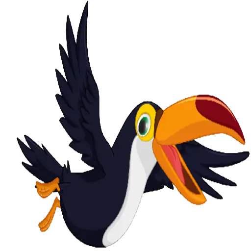 Colorful Toucan Flying