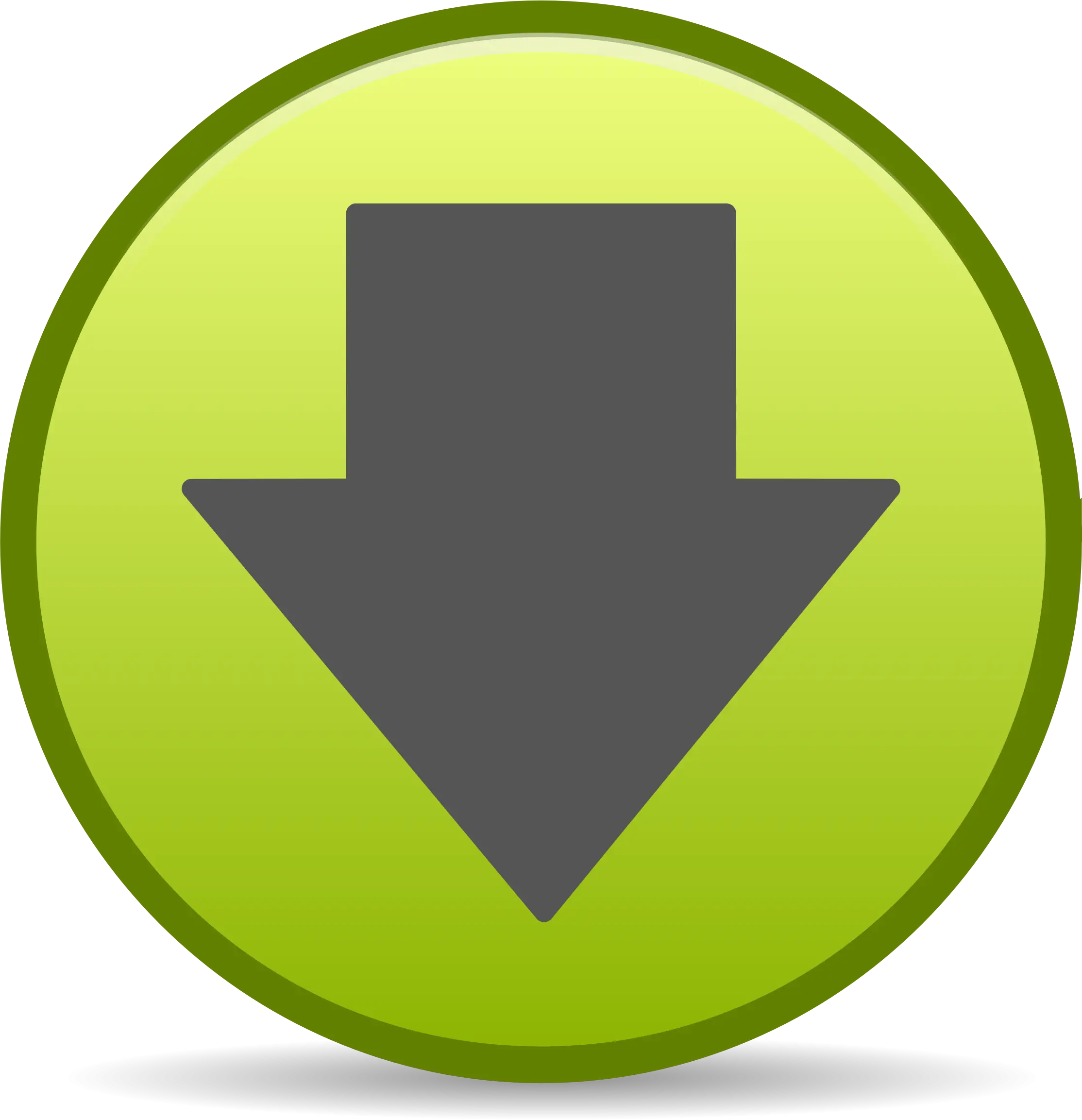 Light Green Down Arrow Button