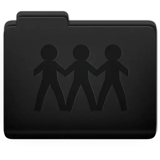 Black Folder with People Silhouette