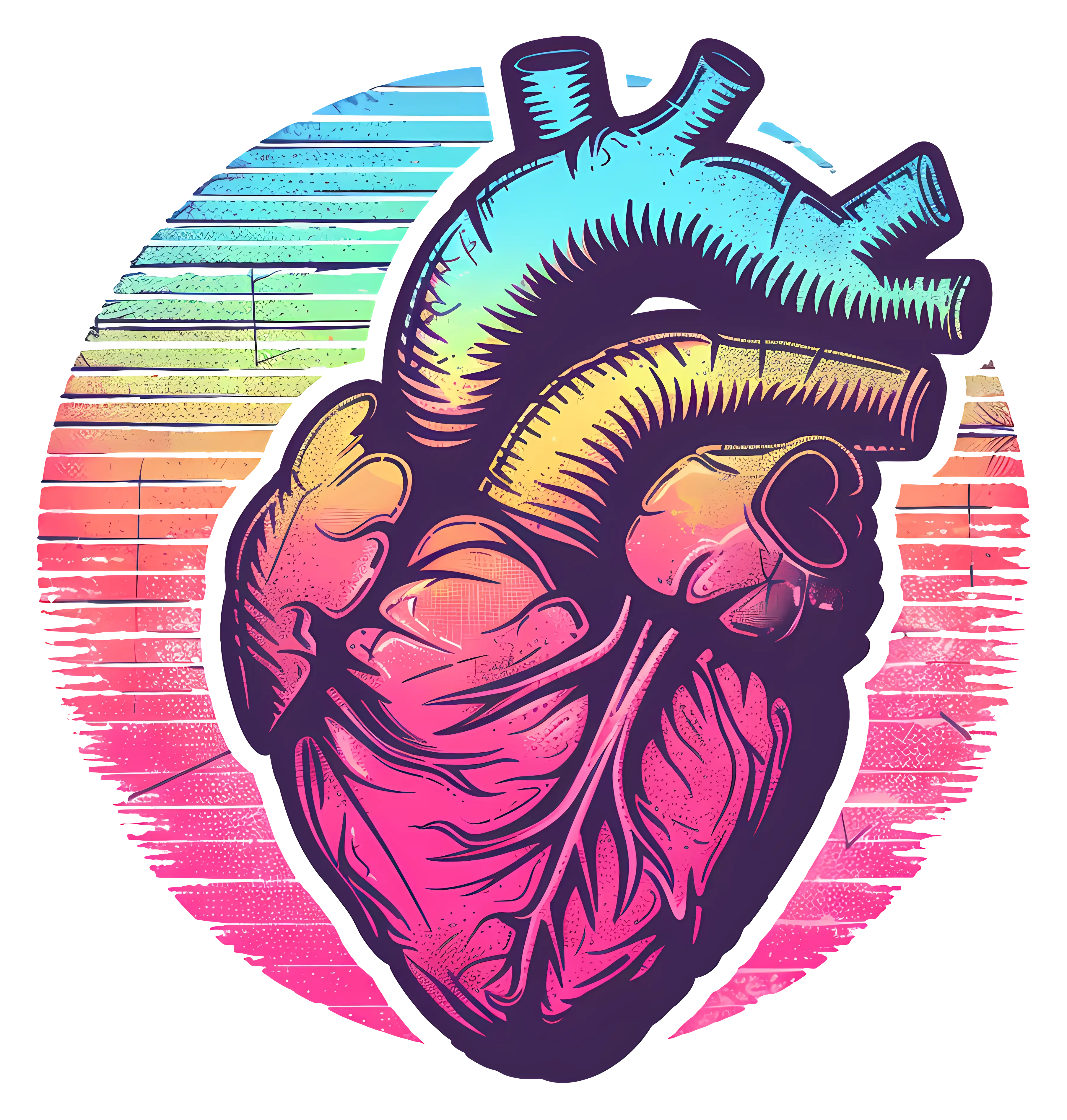 Colorful Anatomical Heart Illustration