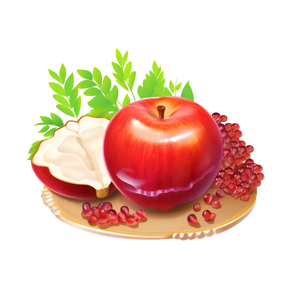 Red Apple and Pomegranate
