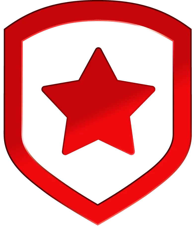 Red Star Icon on Shield