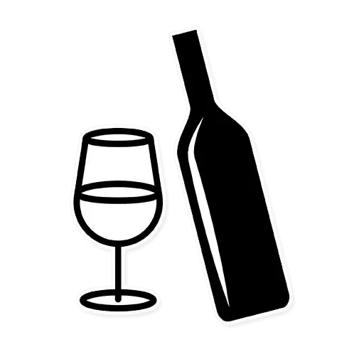 Wine Bottle and Glass Icon Design