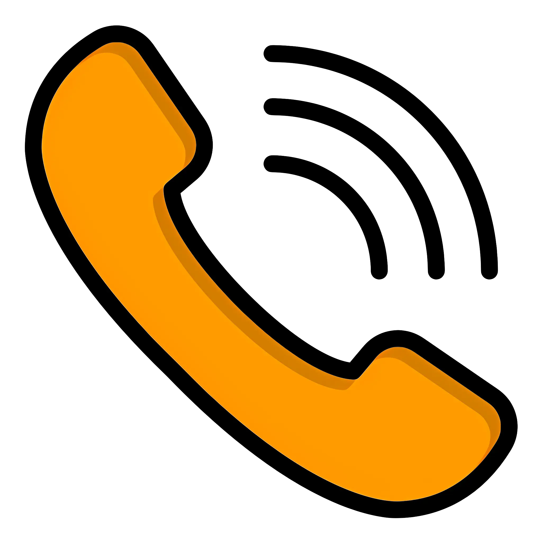 Orange Phone Receiver Call Icon