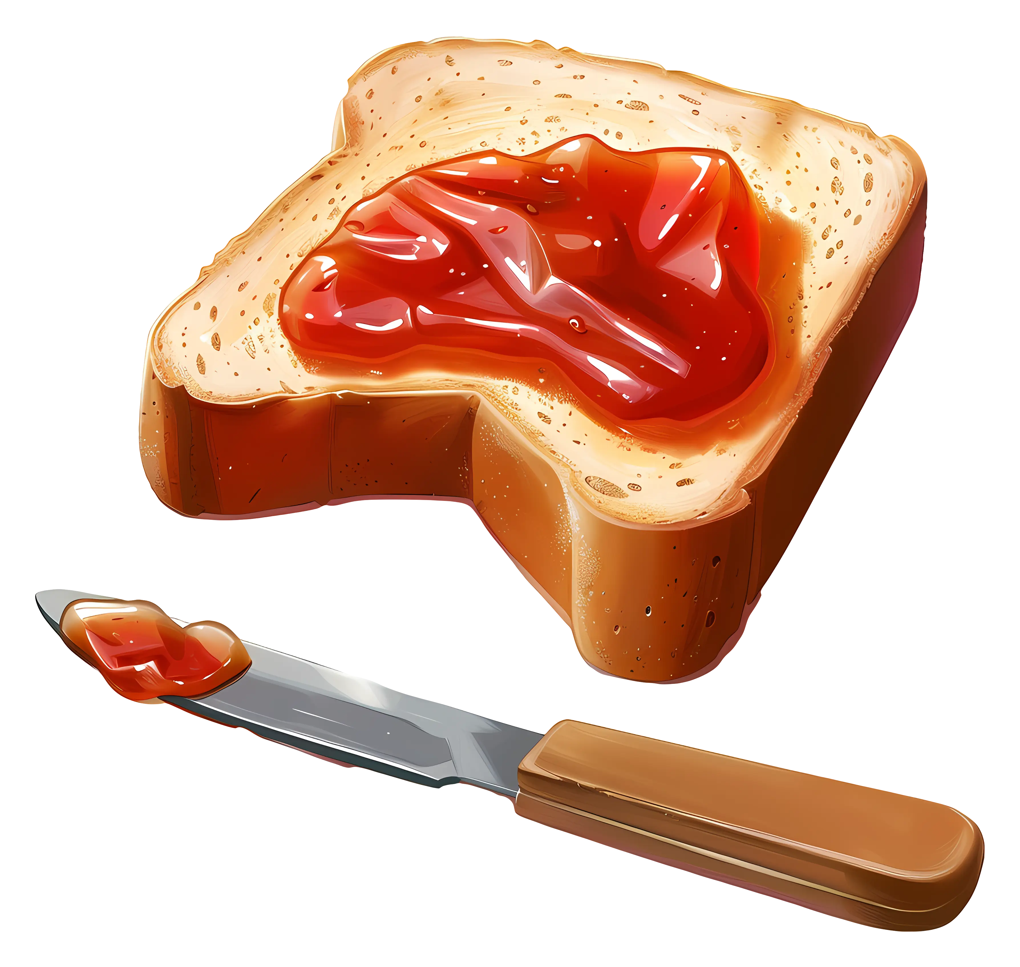 Toast with Jam and Knife