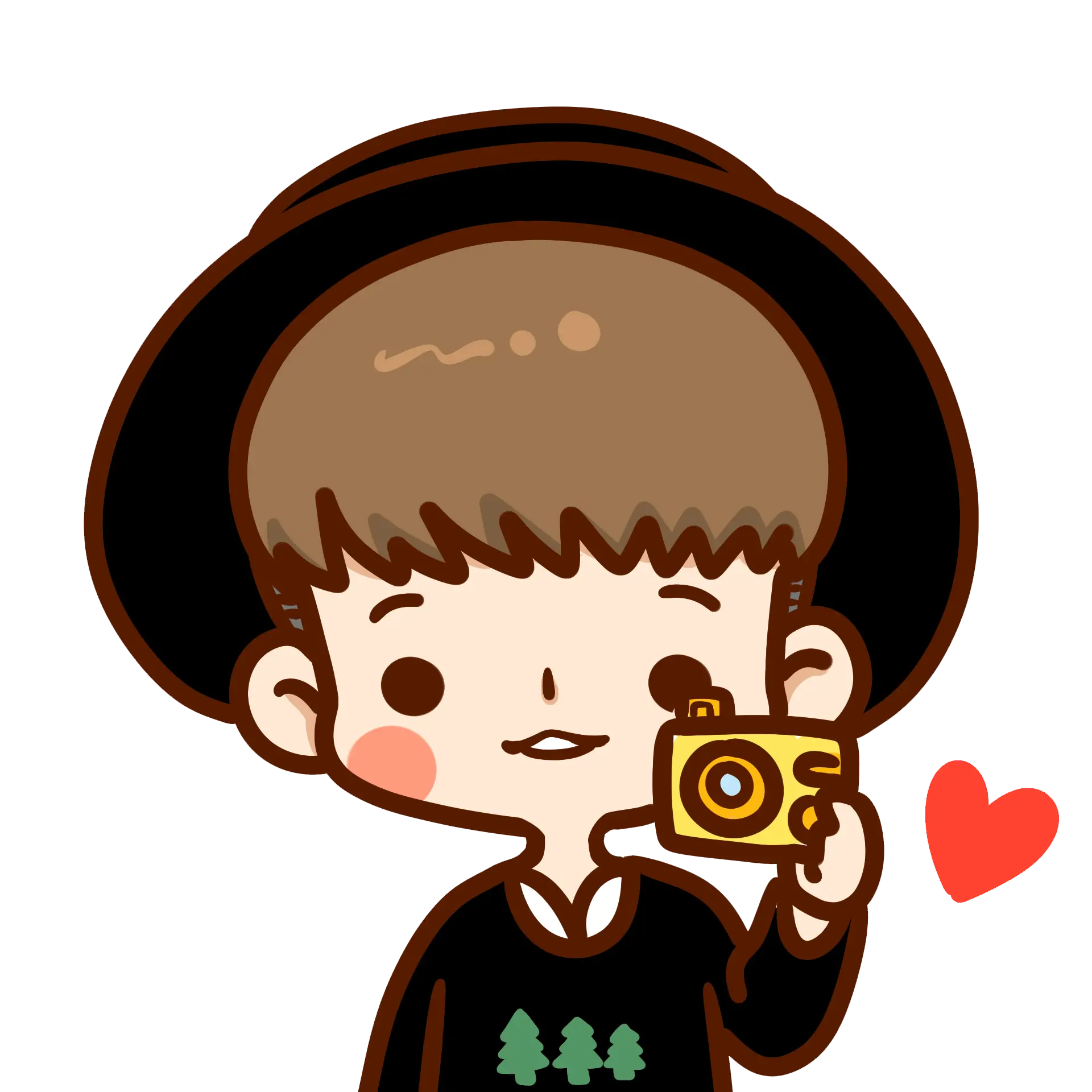 Cute Cartoon Character Holding a Camera