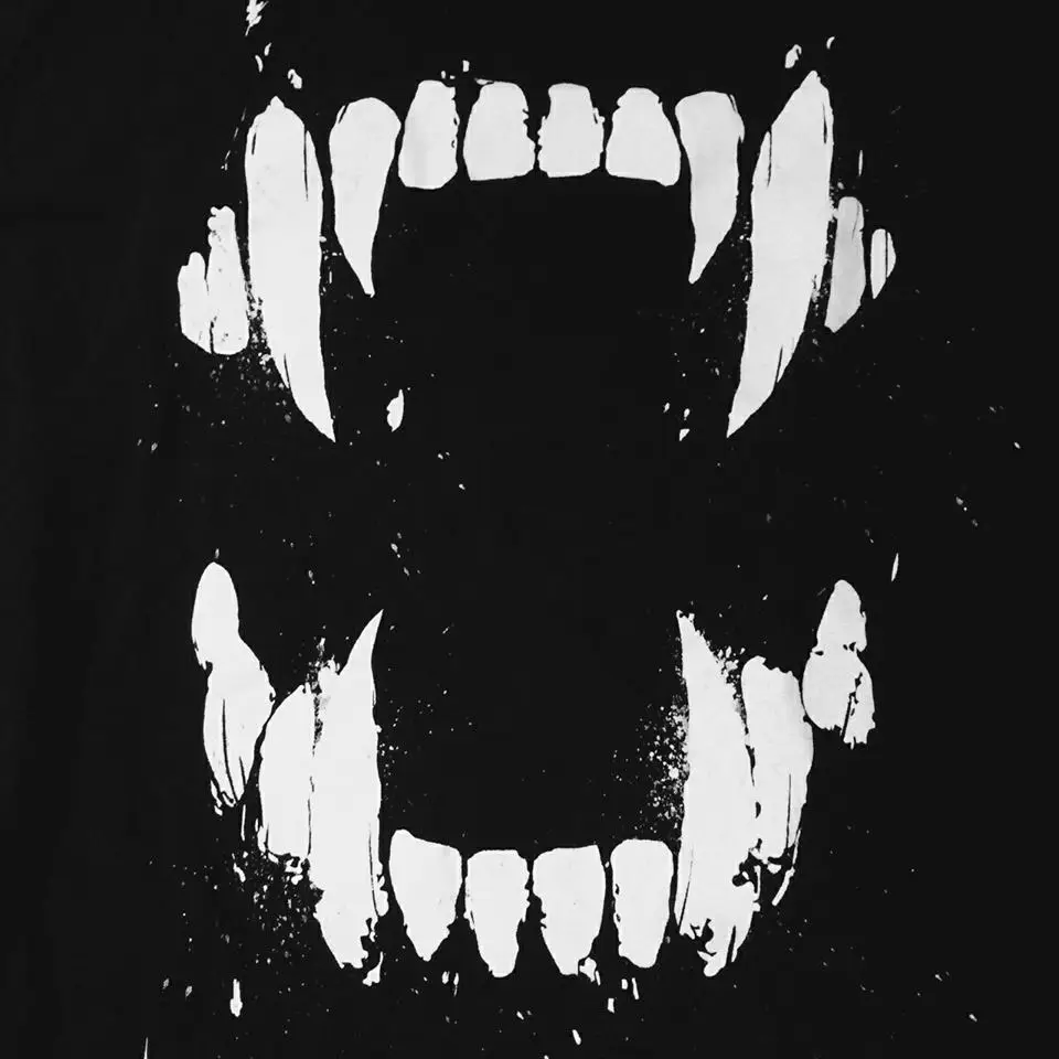 Black and White Vampire Fangs Illustration