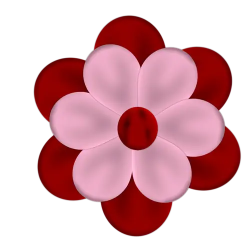 Pink and Red Digital Flower Illustration