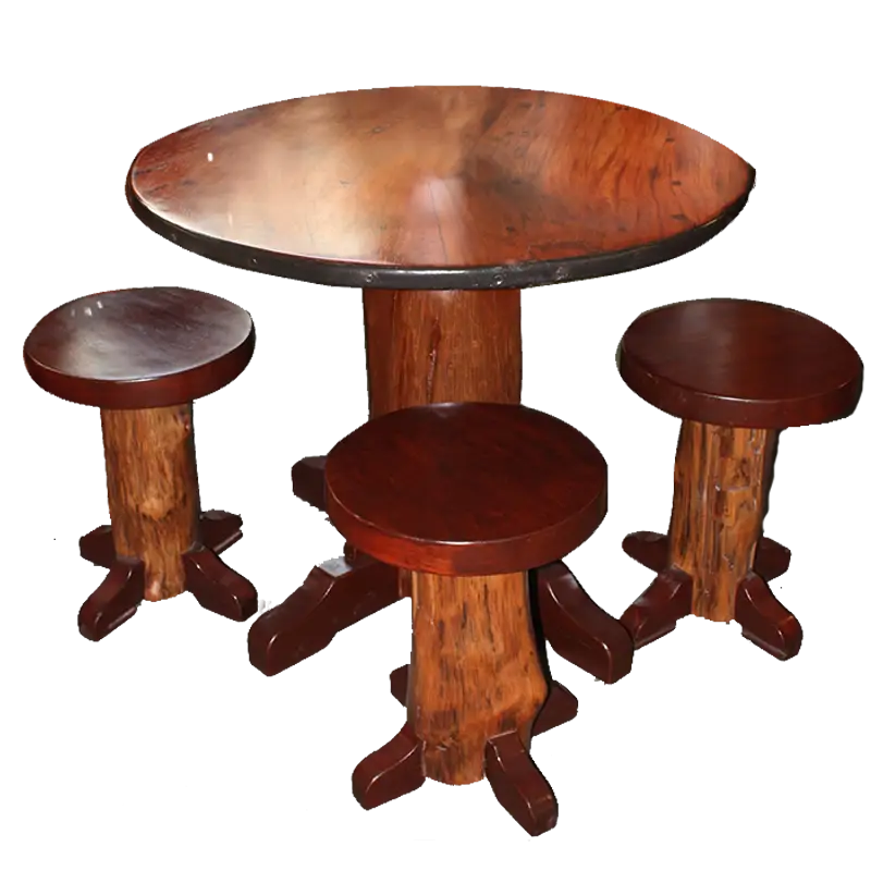 Rustic Wooden Table and Chairs Set