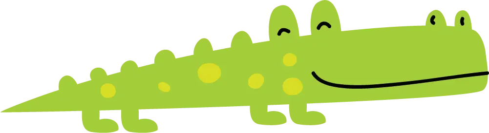Smiling Green Cartoon Crocodile Illustration