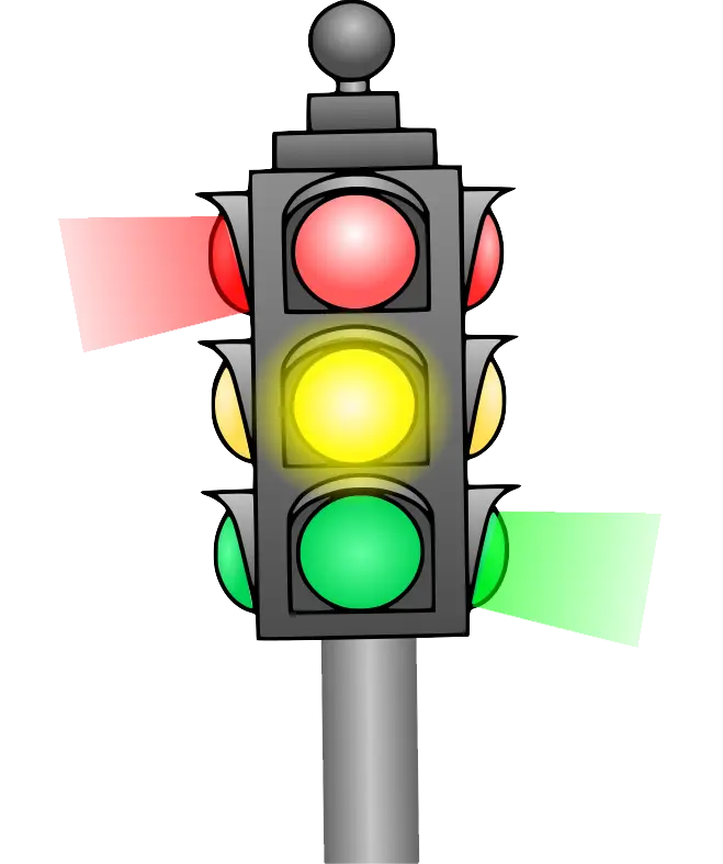 Traffic Light Illustration with Signal Colors