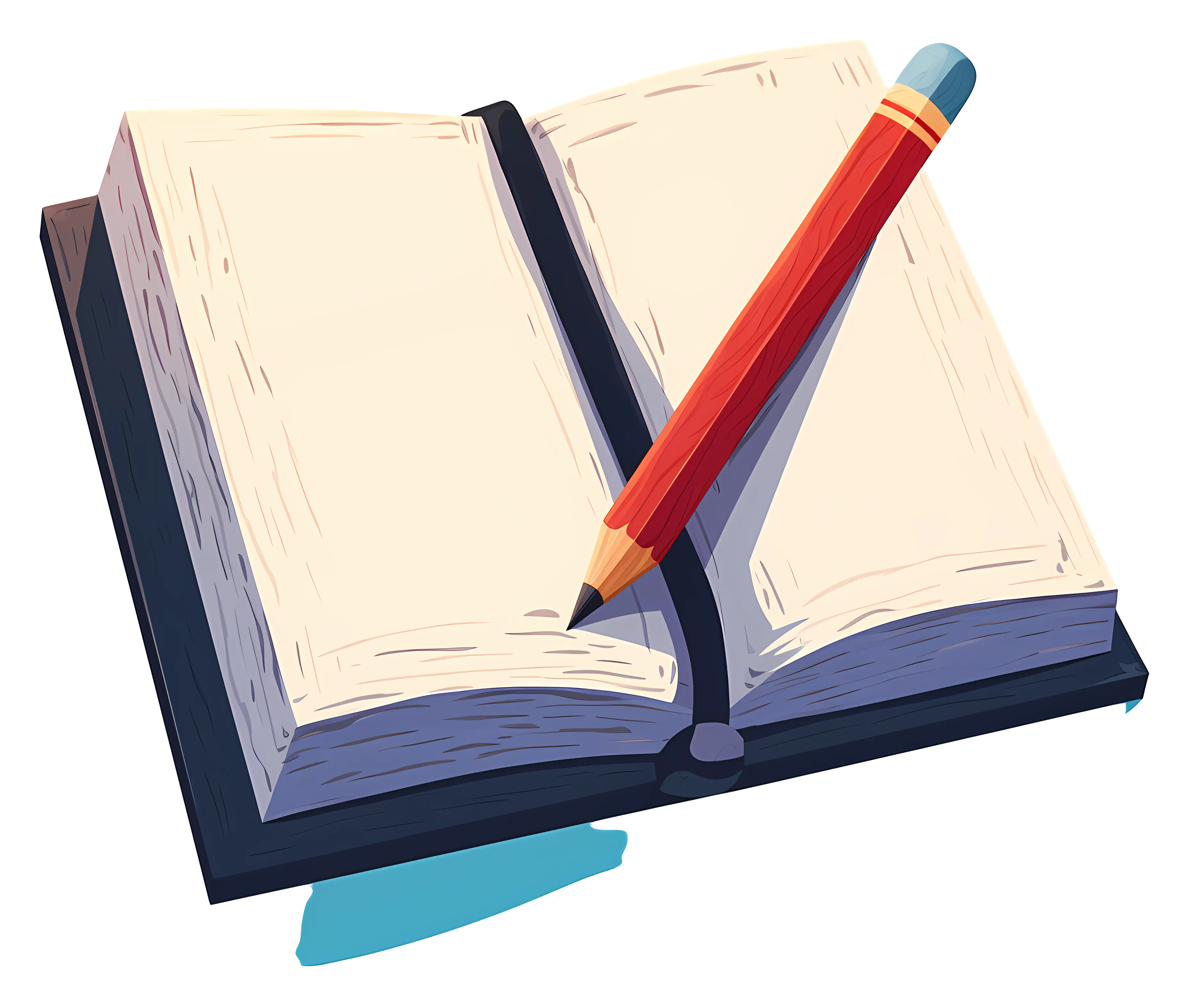 Notebook and Pencil Illustration