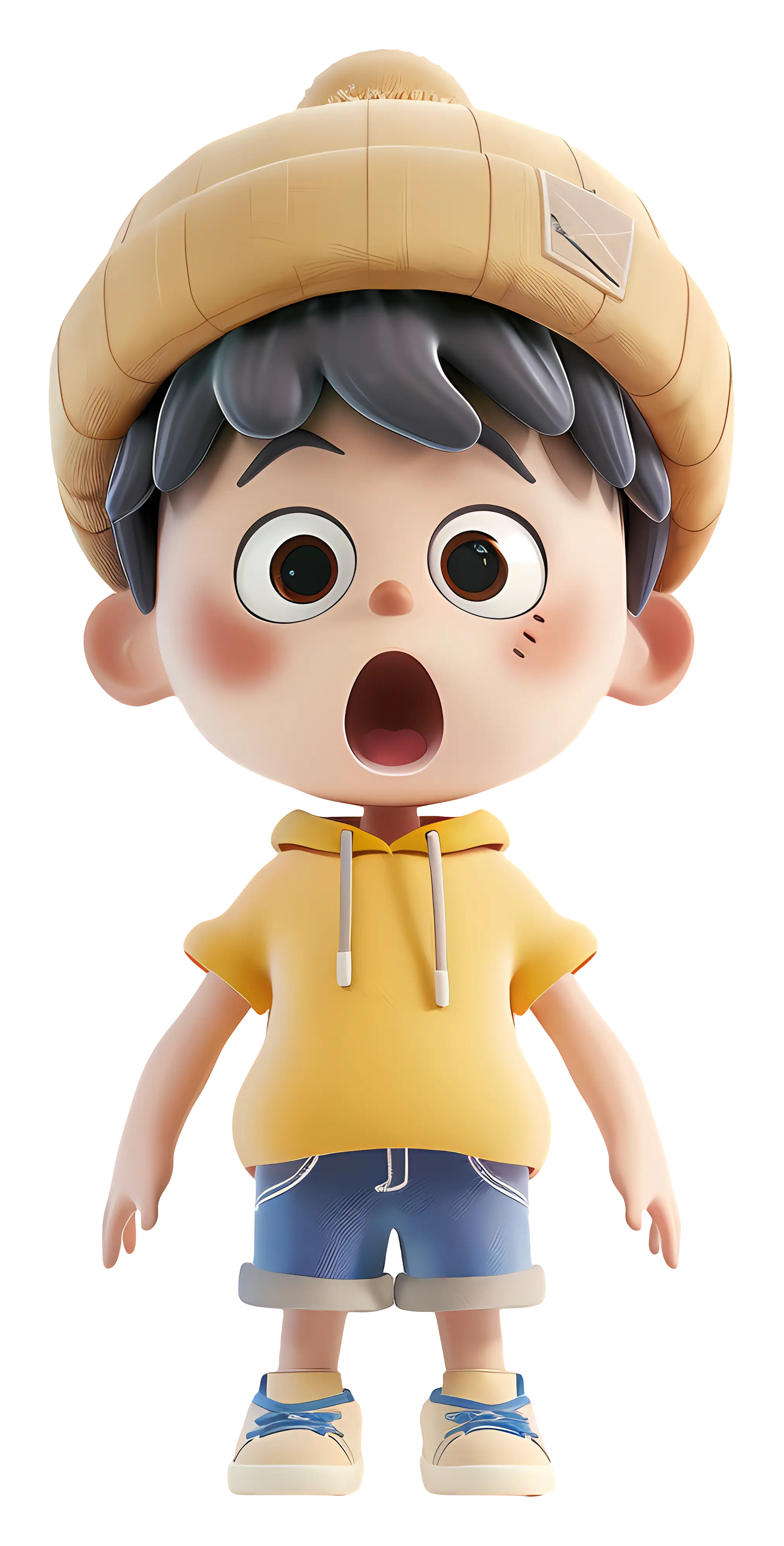 Cartoon Boy in Yellow Hoodie