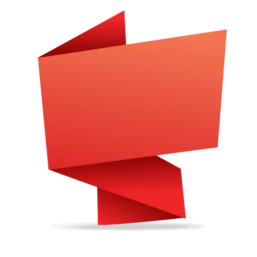 Red Folded Ribbon Banner