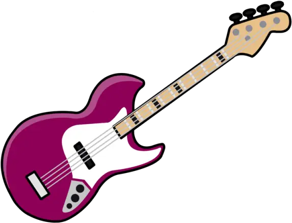 Pink Electric Guitar Illustration in Cartoon Style