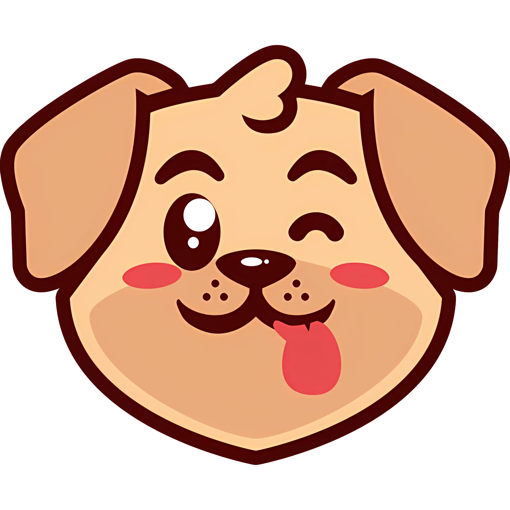 Cute and Playful Winking Dog Face Illustration