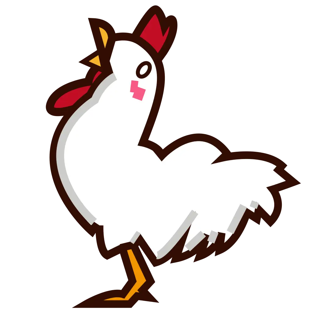 Cartoon White Chicken Illustration