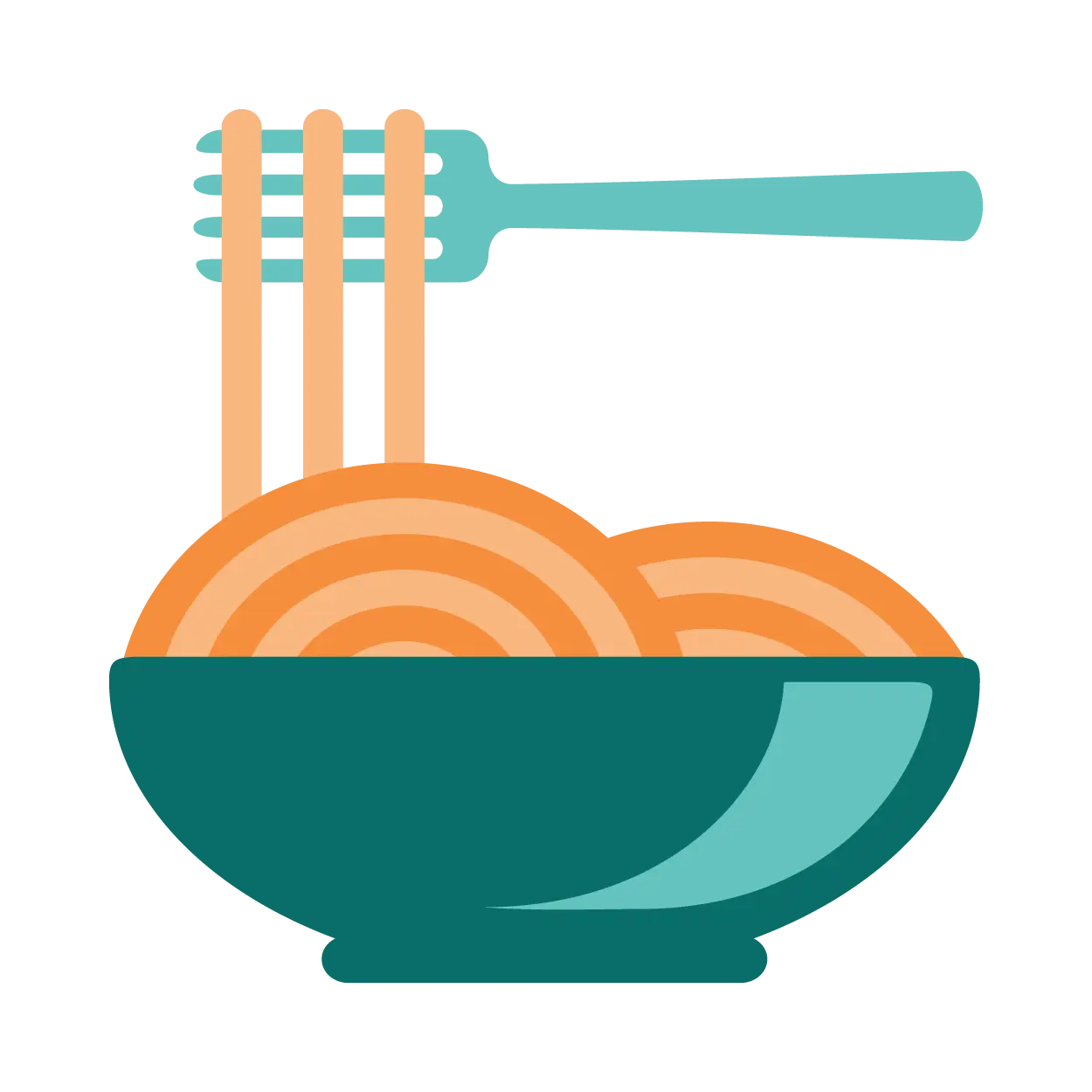 Bowl of Noodles with Fork