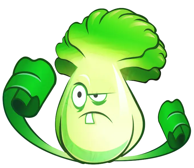 Angry Cartoon Bok Choy with Arms