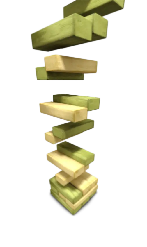 Stack of Wooden Blocks Falling