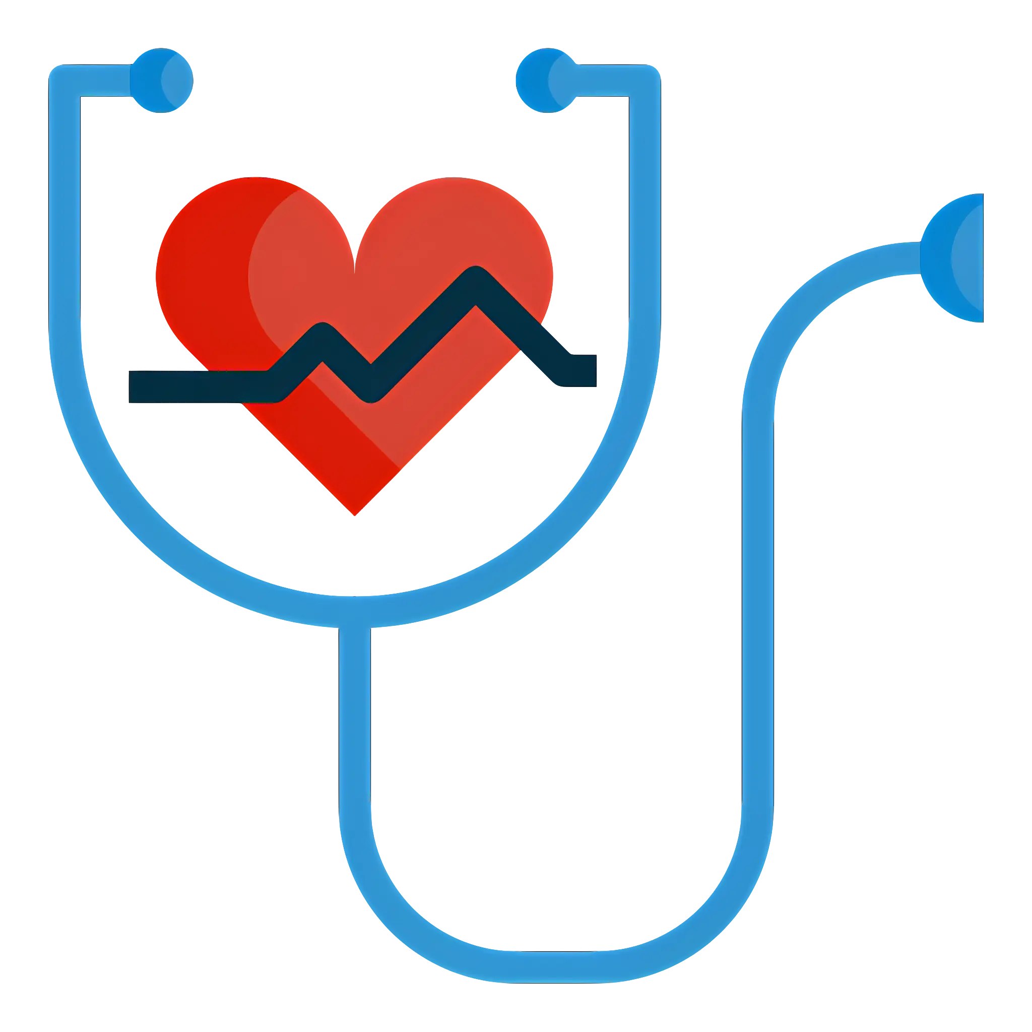 Stethoscope and Heartbeat Icon for Healthcare