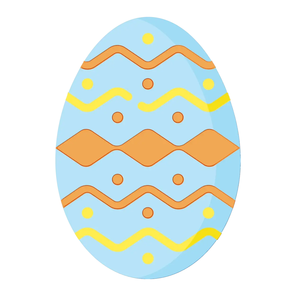 Beautifully Decorated Blue Easter Egg Illustration