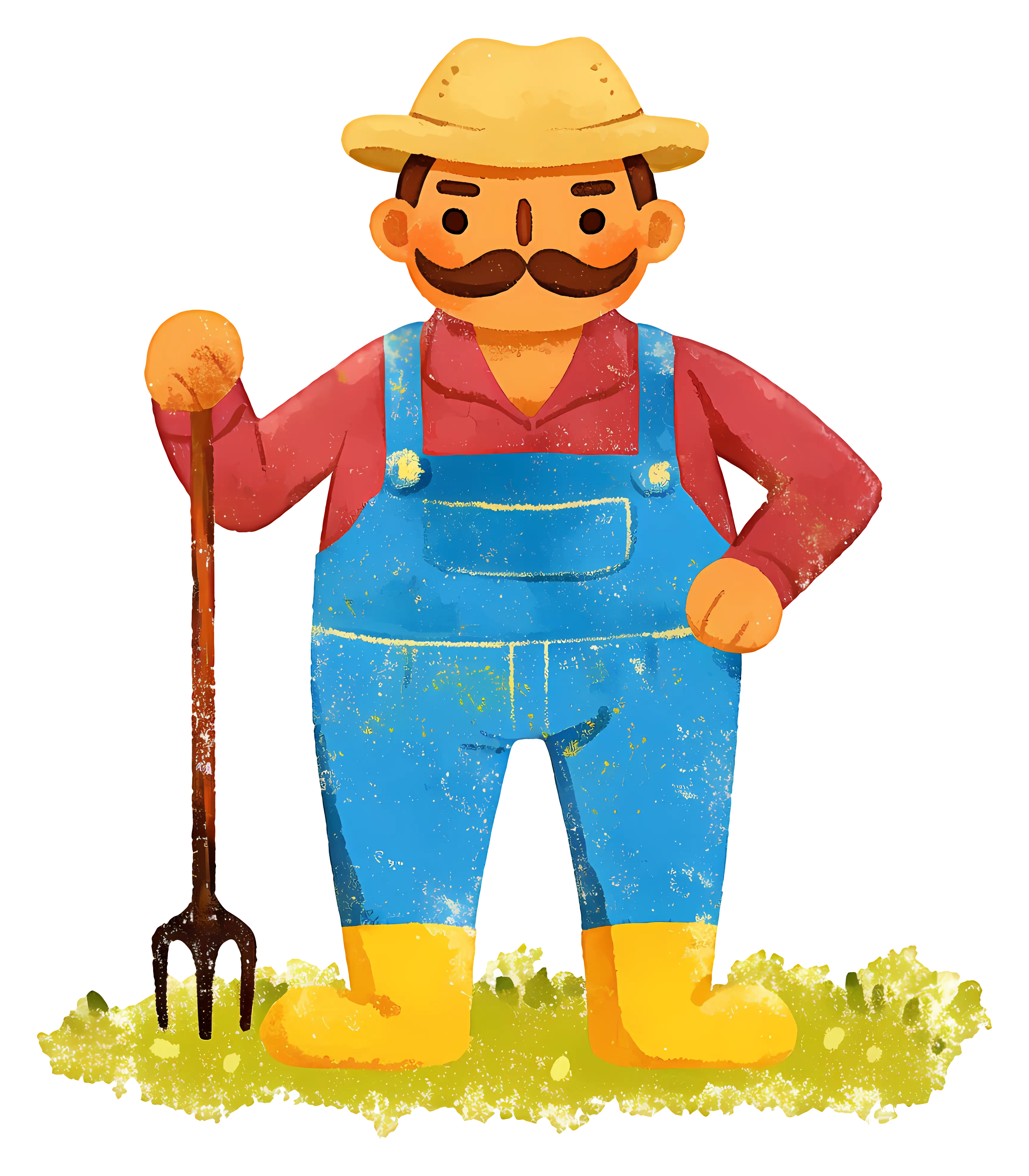 Friendly Farmer in Overalls