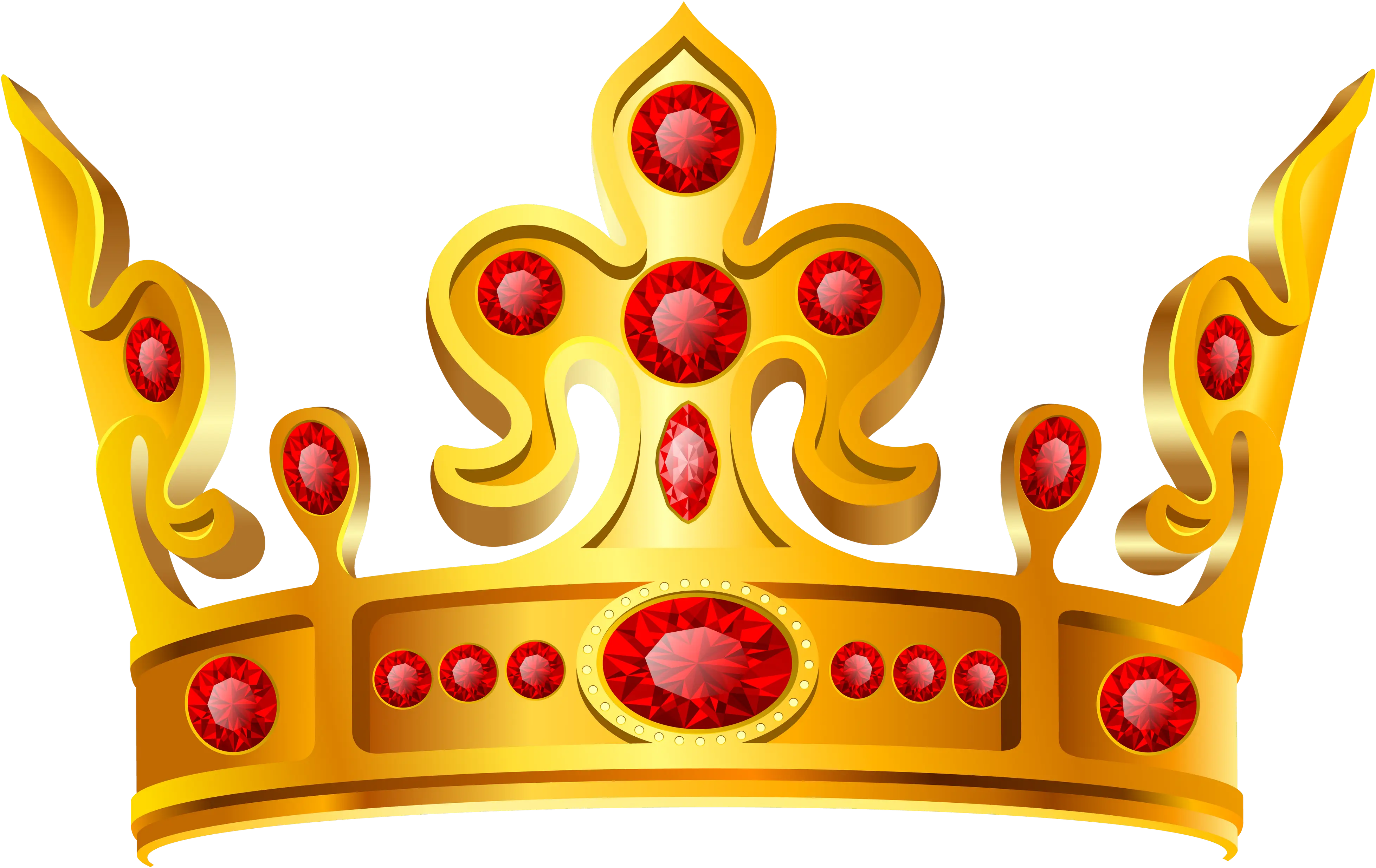 Golden Crown with Red Gems Ornament