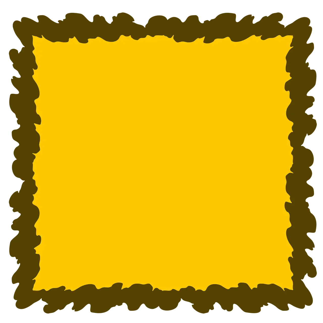 Yellow Frame with Brown Border