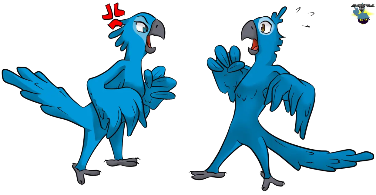 Cartoon Blue Parrots