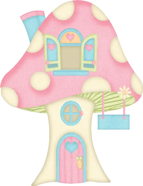 Cute Pink Mushroom House