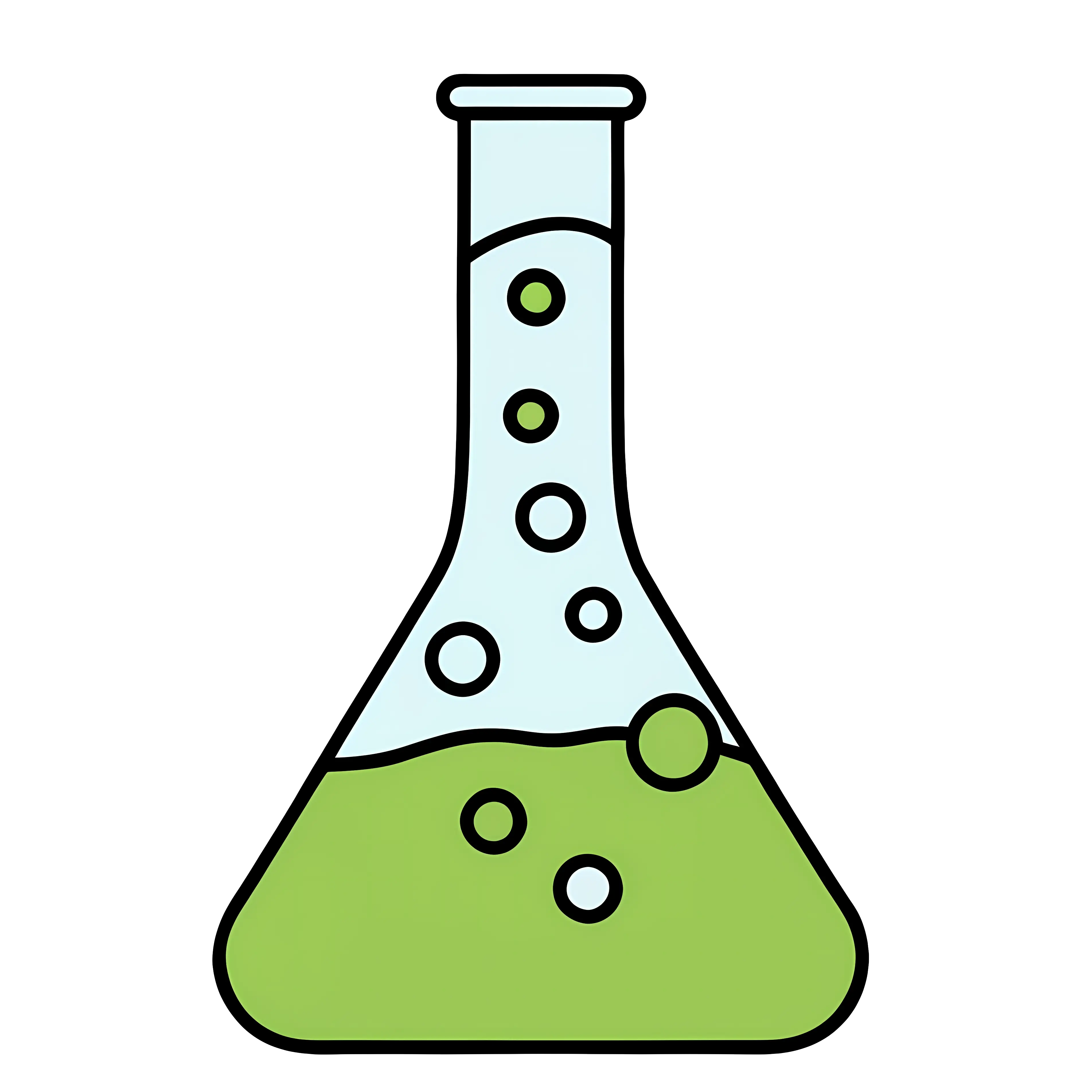 Green Liquid in Chemistry Flask