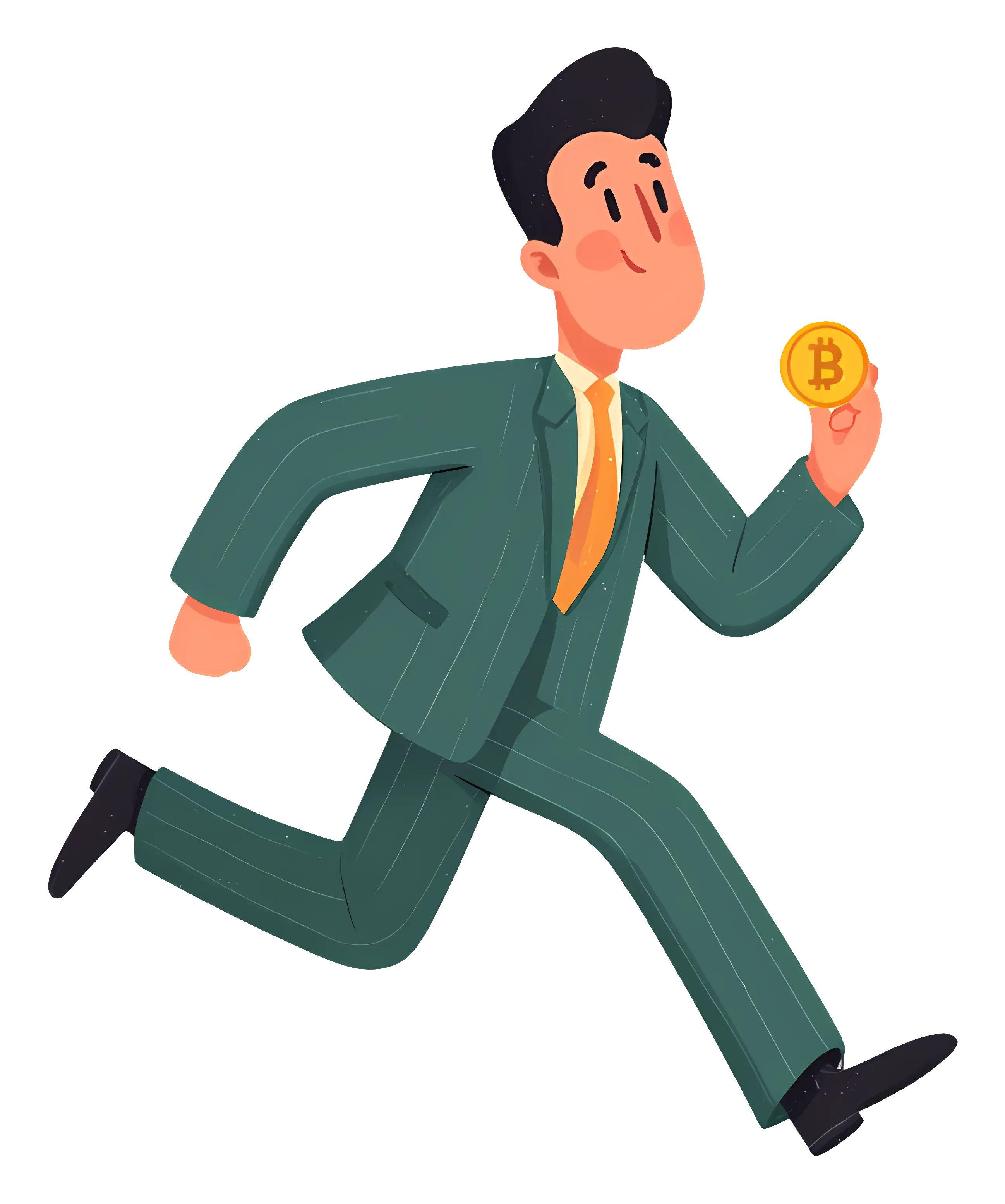 Running Man with Bitcoin