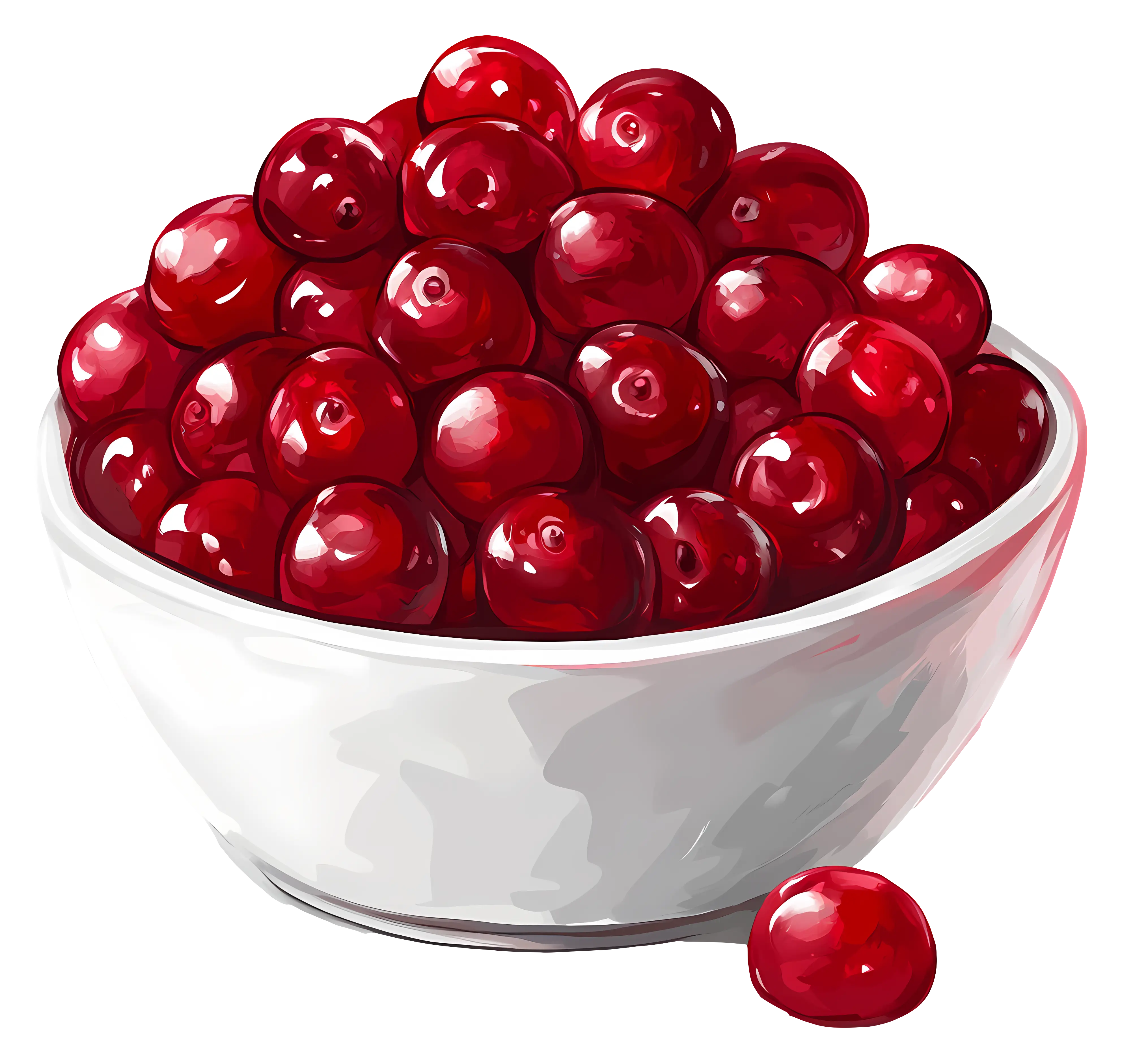 Bowl of Fresh Red Cherries