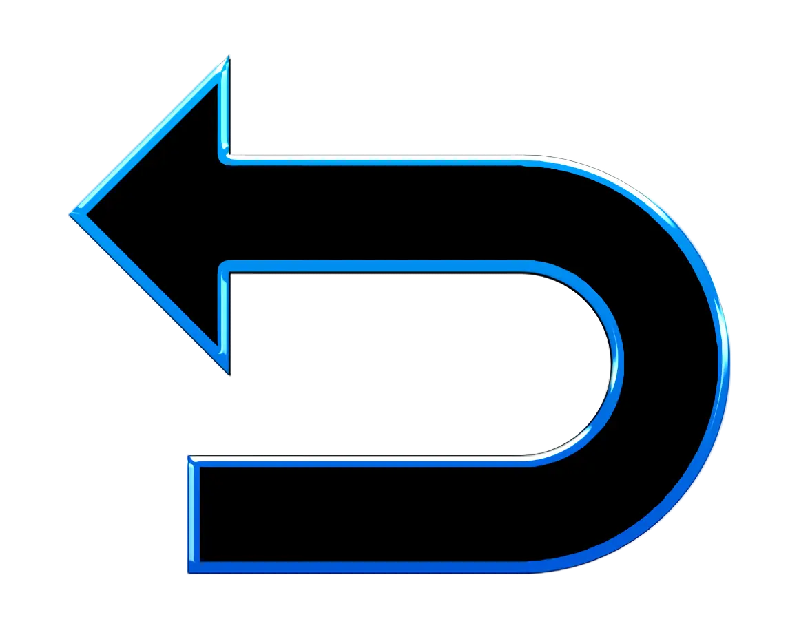 Black Curved Arrow for Undo Concept