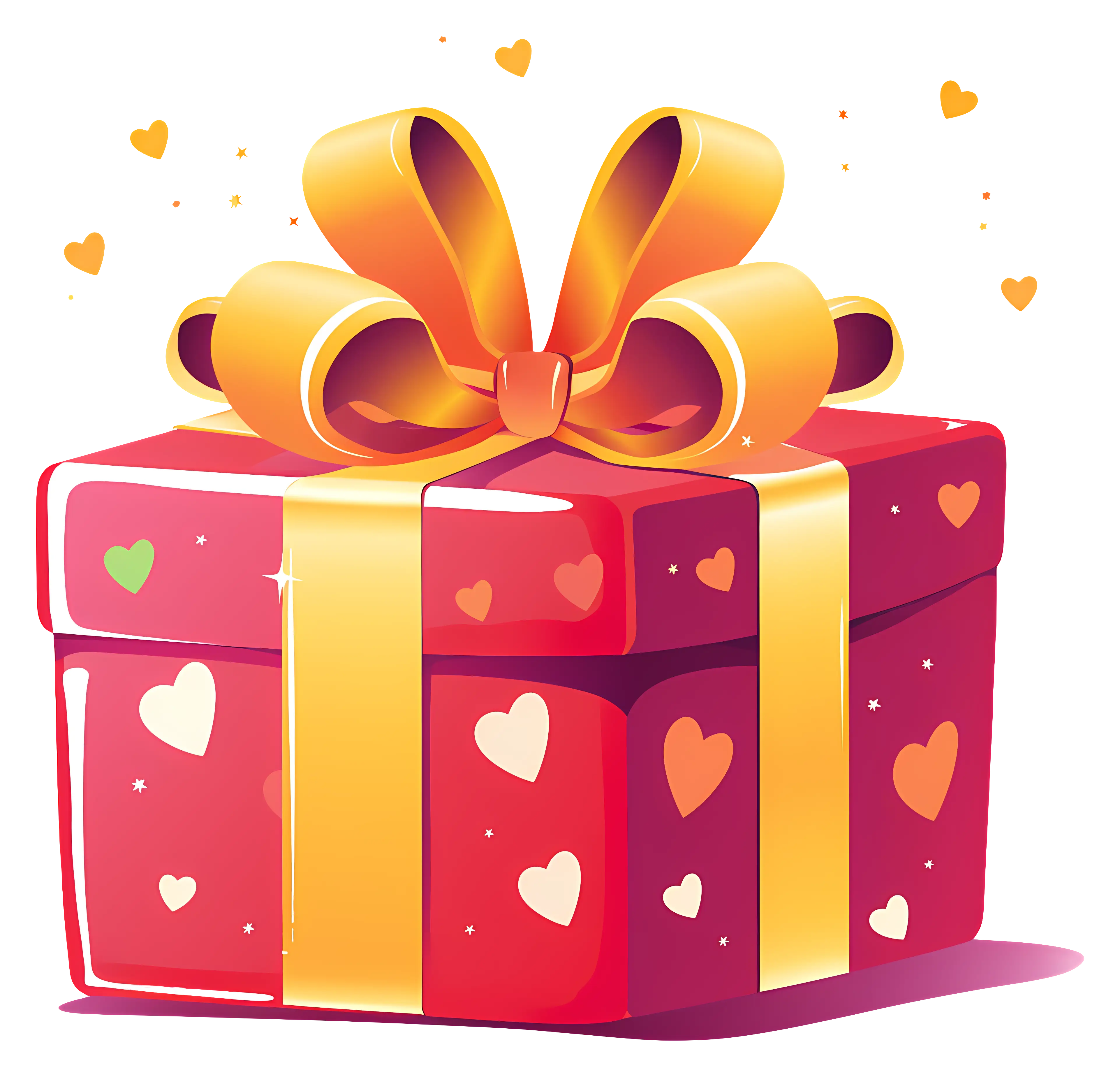 Red Heart-Themed Gift Box