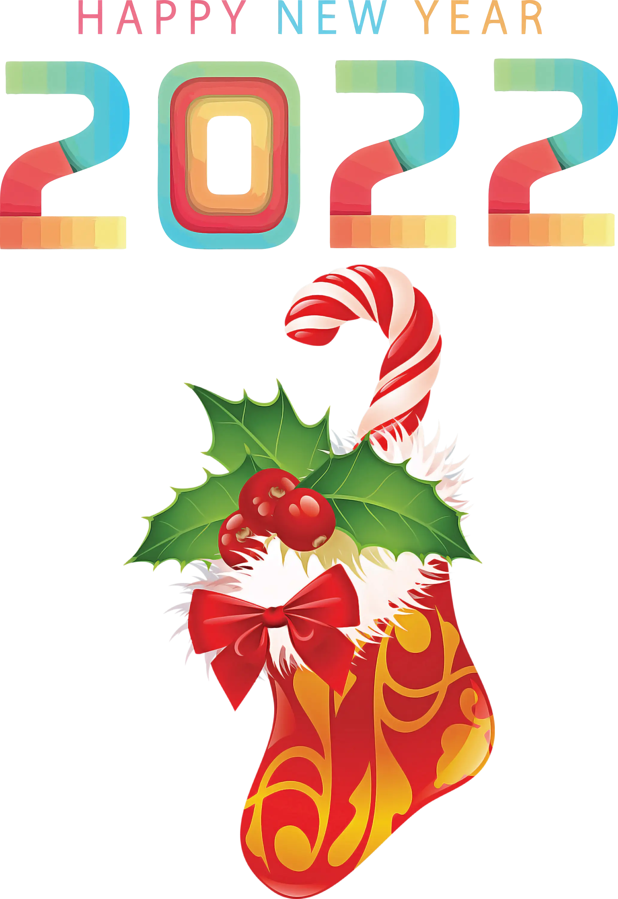 Colorful 2022 New Year Holiday Decoration