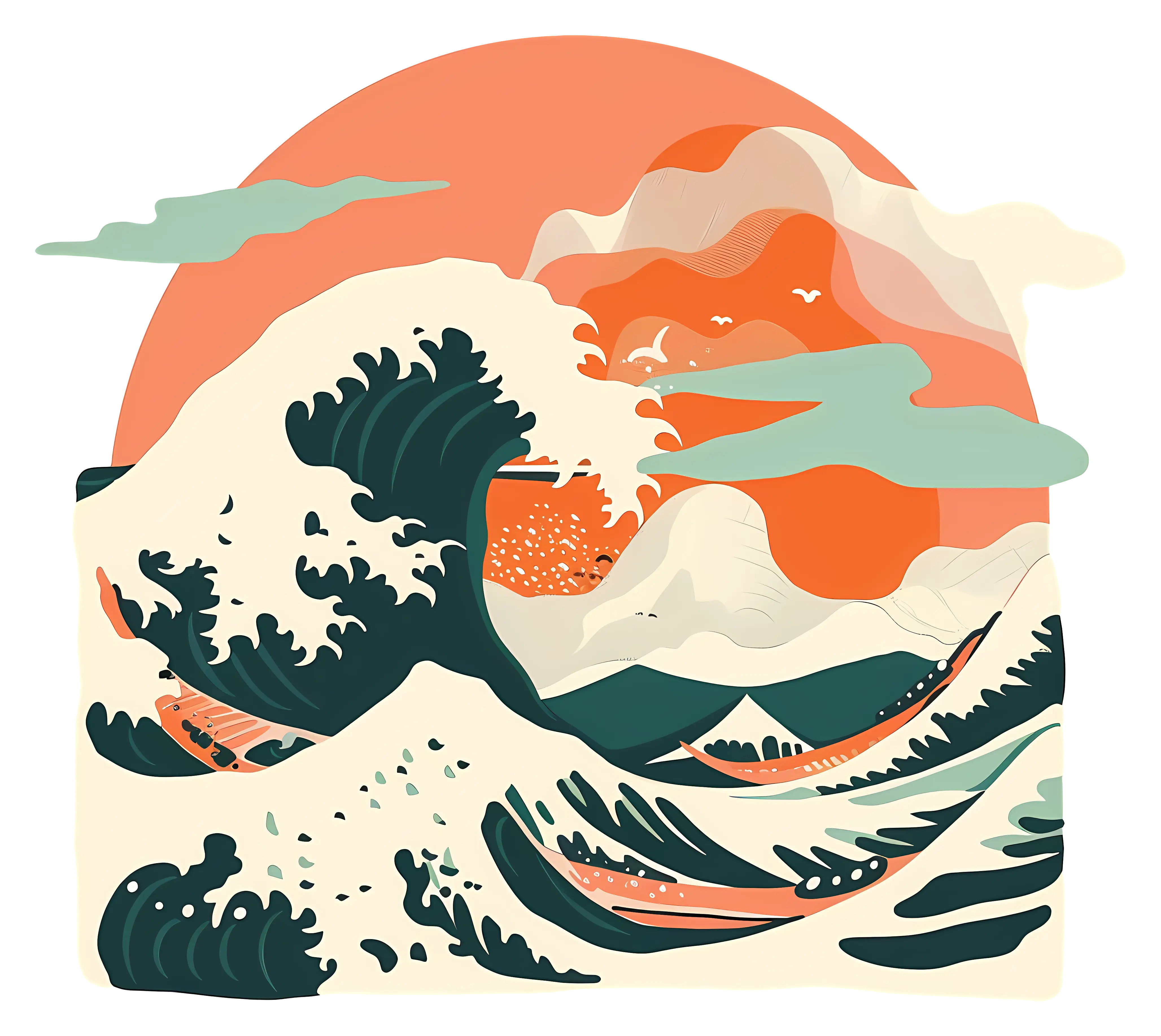 Giant Ocean Wave Illustration