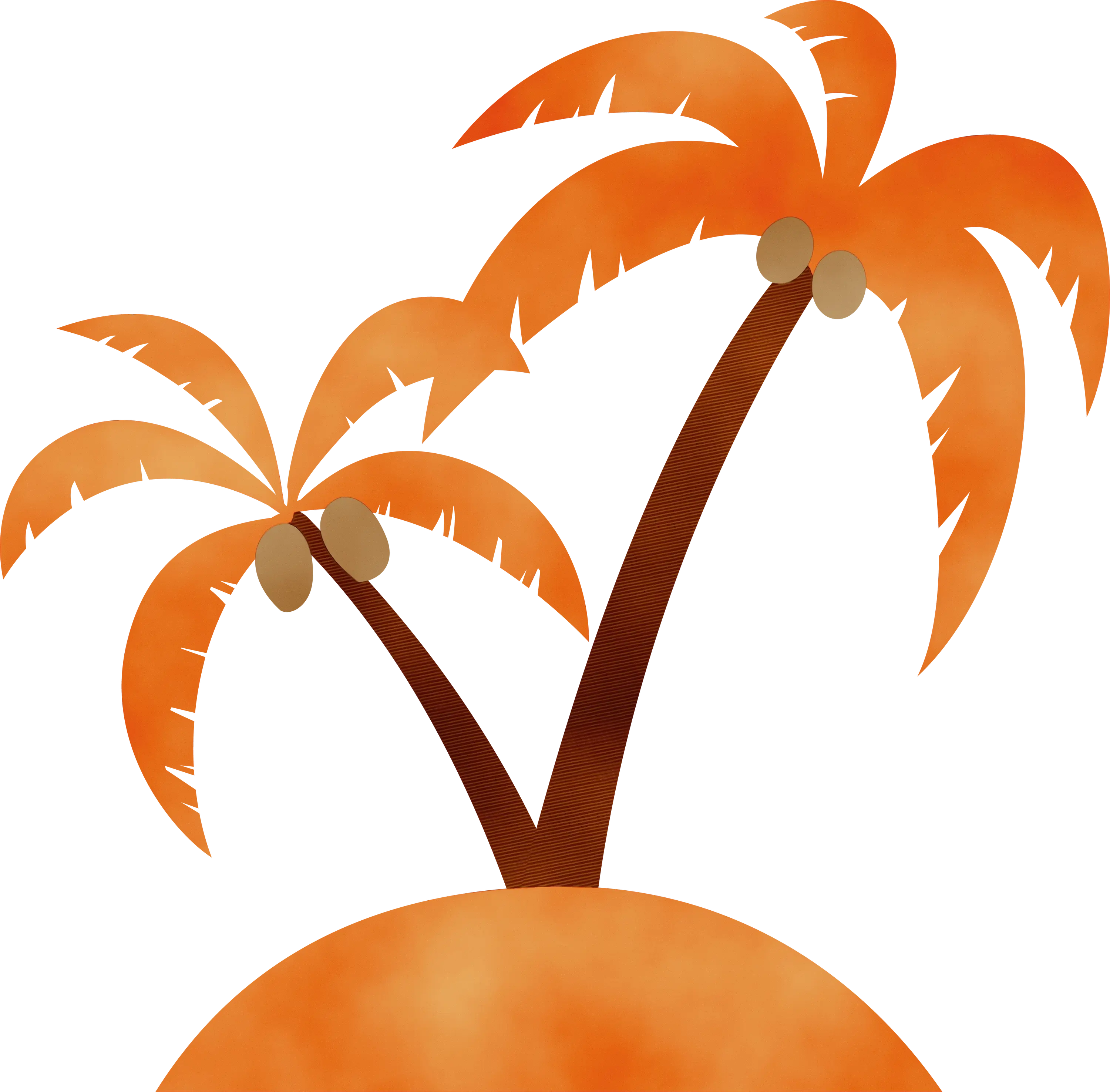 Palm Trees on Sandy Island Design