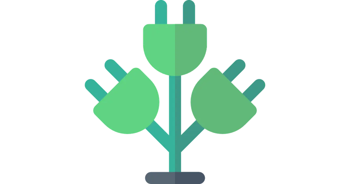 Green Renewable Energy Plug Illustration